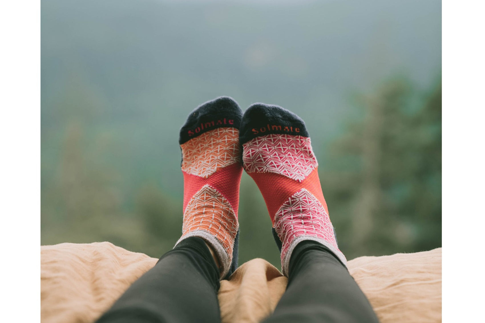 2 Pair: Ankle Performance Wool Socks in Flame